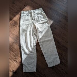 women's linen blend pants